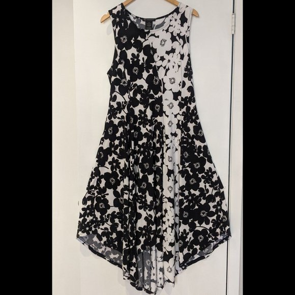 INC International Concepts Dresses & Skirts - 30. I.N.C Floral Sleeveless Black White HiLo Flowy Maxi Dress Large